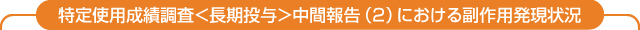 特定使用成績調査<長期投与>中間報告(2)における副作用発現状況